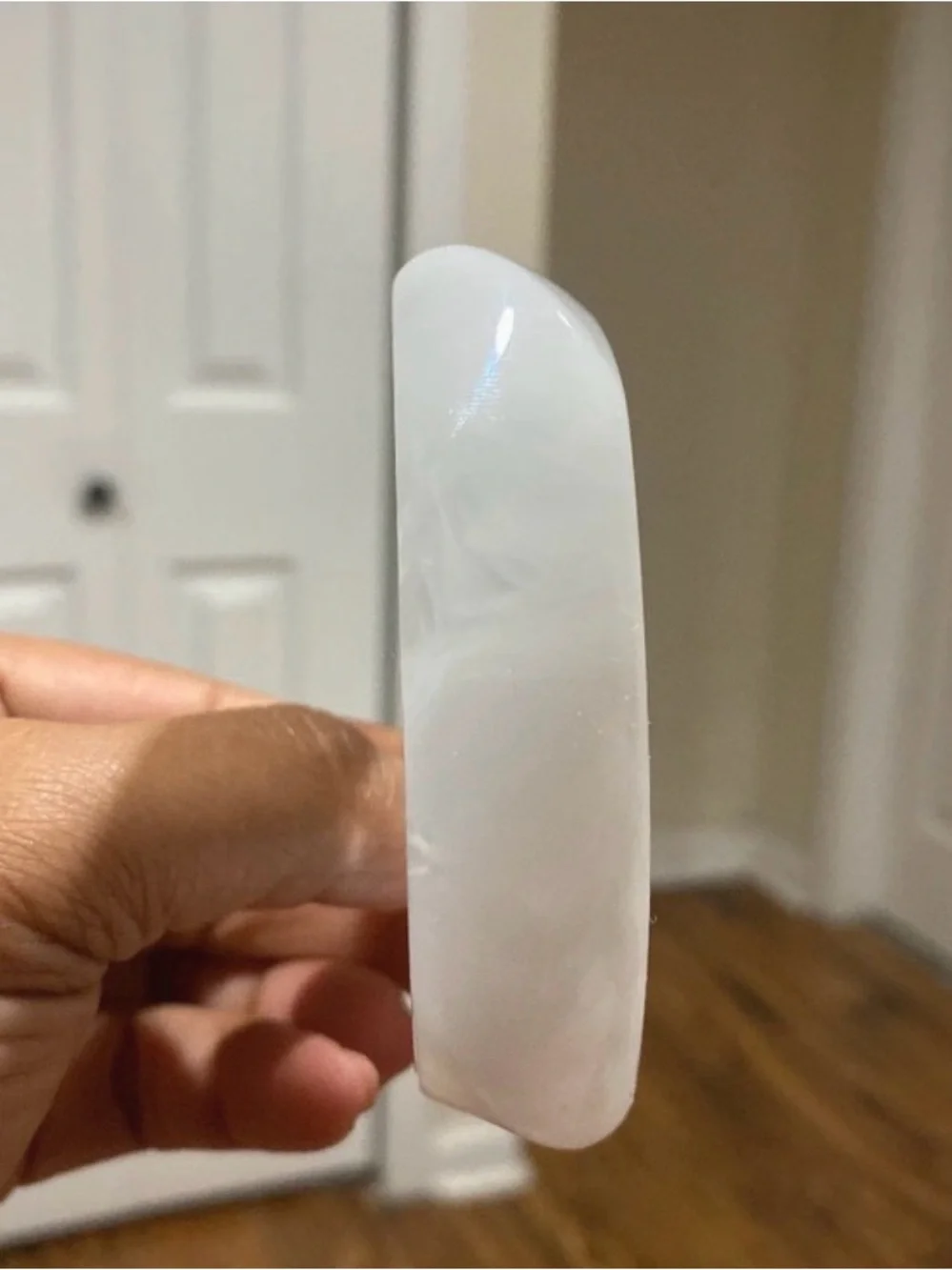 Smooth Marble-Like White Acrylic/Resin Statement Bangle